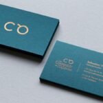 Coral green Business card Copper foil Hot pressing